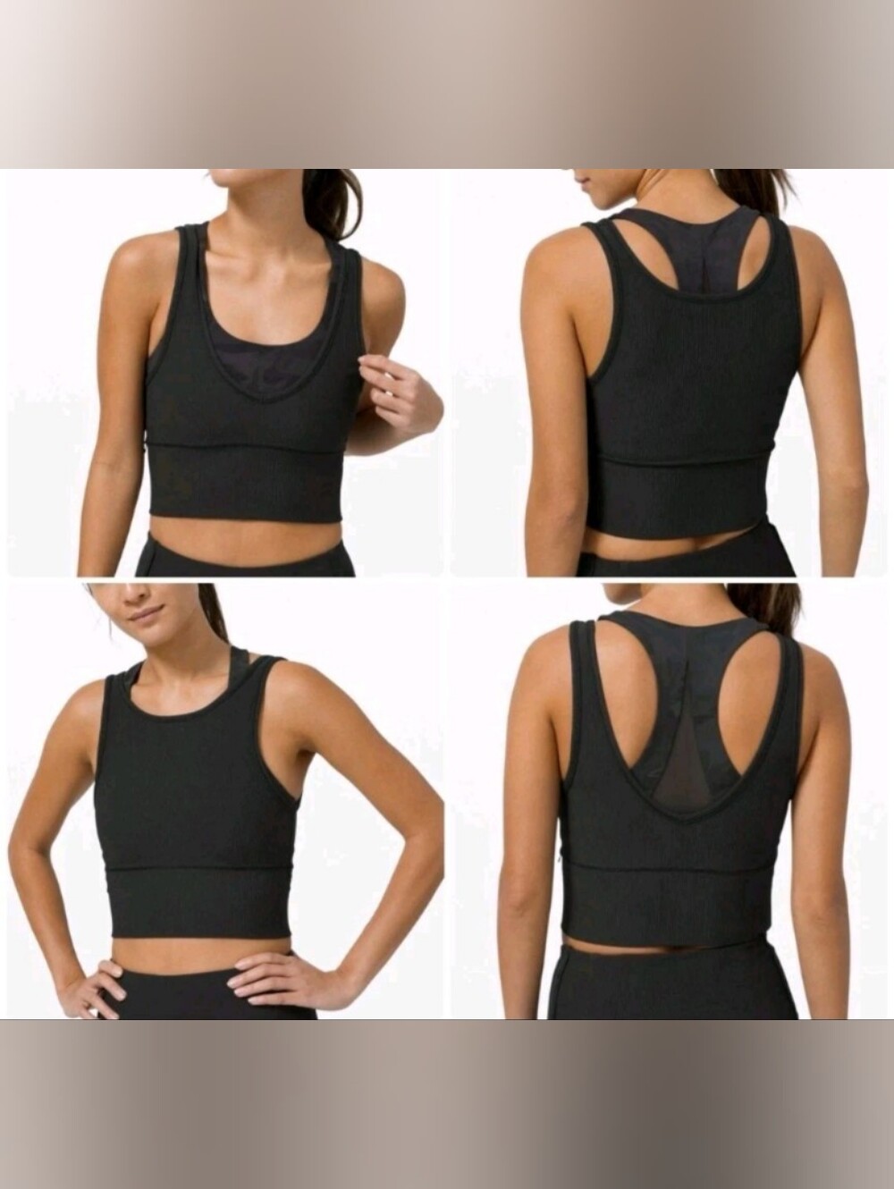 Lululemon Women's Training Power Pivot Black Ribbed Tank Top Size 2/4